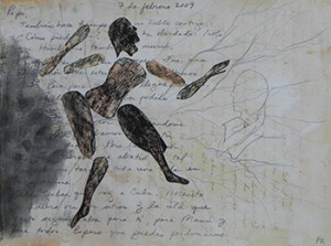 "Letter to Bert X" 2009, 36cm x27cm, mixed media on paper
